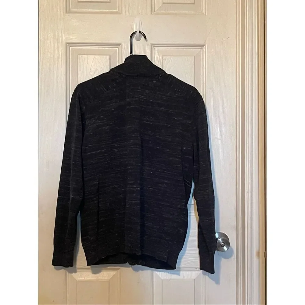 Buckle Black You're Gone Black Marled Standard Fit Zip-Up Cardigan Sweater Large